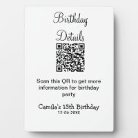 QR scanner anniversaire détails fête moderne 15 an