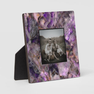 Plaque Photo Quartz d'Améthyste violet Abstrait, granit violet