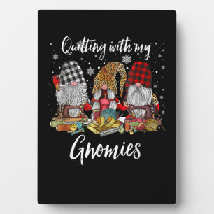 Plaque Photo Quilter Avec Mes Gnomies Noël Gnomes Holiday