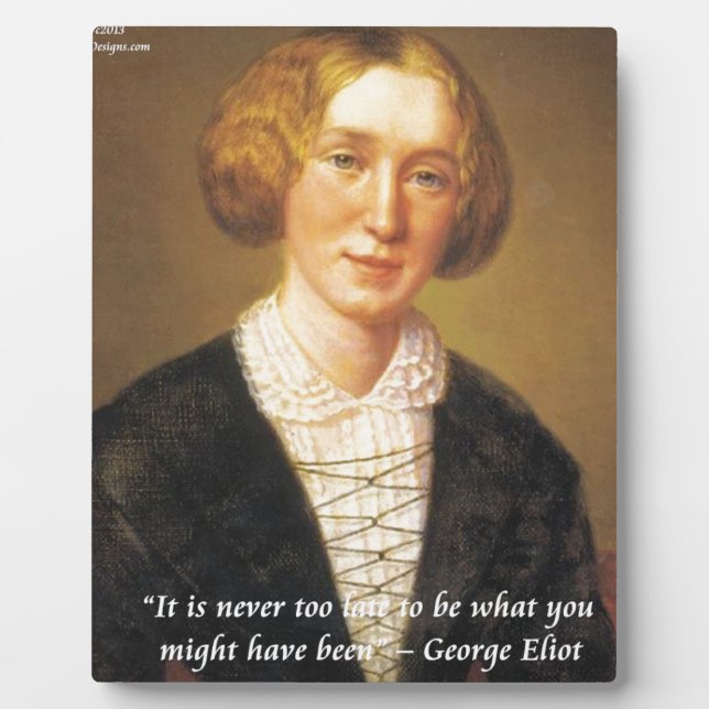 Plaque Photo Quota George Eliot "Never Too Late" (Devant)