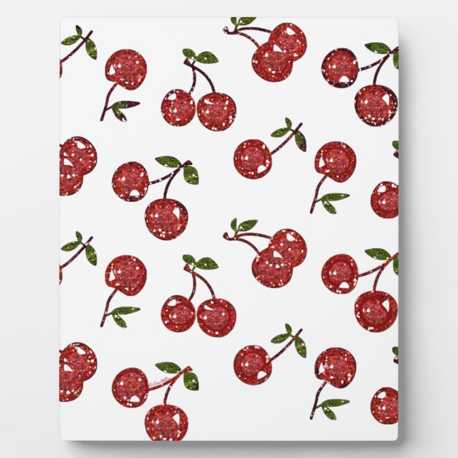 Plaque Photo RAB Rockabilly très cerise cerises sur blanc (Devant)