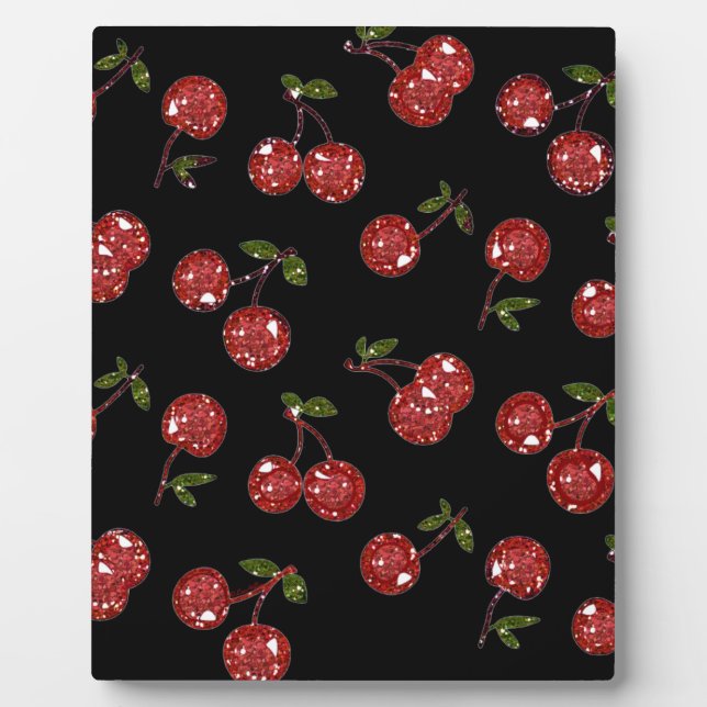Plaque Photo RAB Rockabilly très cerise cerises sur noir (Devant)