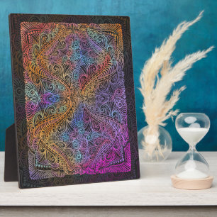 Plaque Photo Rainbow Kaleidoscope Mandala