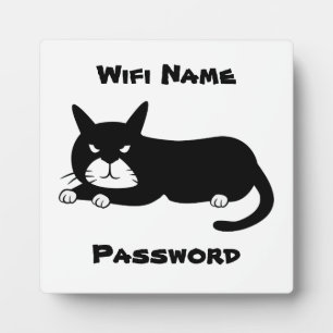 Plaque Photo Rappel Wifi Chat Noir