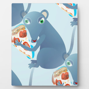 Plaque Photo rat pizza