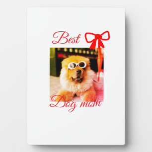 Plaque Photo Red bow best dog maman papa photo chien/animal nom
