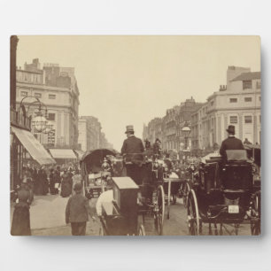 Plaque Photo Regent Circus, Londres, vers 1880 (photo sépia)