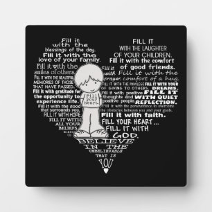 Plaque Photo Remplissez Vos Lettres Coeur-Blanc