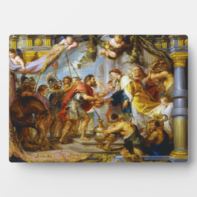 Plaque Photo Rencontre d'Abraham et de Melchizedek Rubens art (Devant)