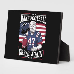 Plaque Photo Rendre le football Vintage aux USA Drapeau Trump