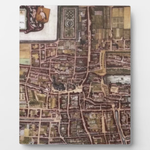 Plaque Photo Réplique carte de la ville de La Haye 1649