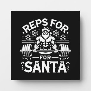 Plaque Photo Reps pour Père Noël - Funny Christmas Fitness