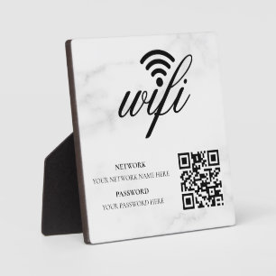 Plaque Photo Réseau Wifi d'entreprise moderne et mot de passe N