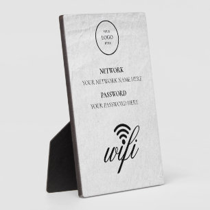 Plaque Photo Réseau Wifi d'entreprise moderne et mot de passe N