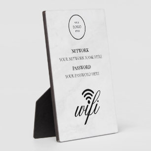 Plaque Photo Réseau Wifi d'entreprise moderne et mot de passe N