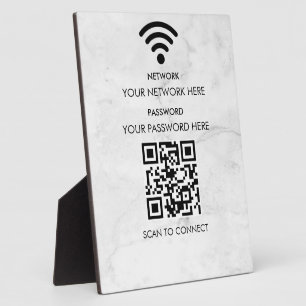 Plaque Photo Réseau Wifi d'entreprise moderne et mot de passe N