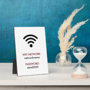 Plaque Photo Réseau Wifi et Mot de Passe Entreprise Vente au Dé