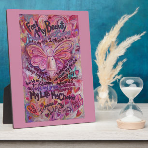 Plaque Photo Ressentez ma beauté Cancer rose Ange Peinture Plaq