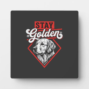 Plaque Photo Restez Golden Golden Retriever Chien