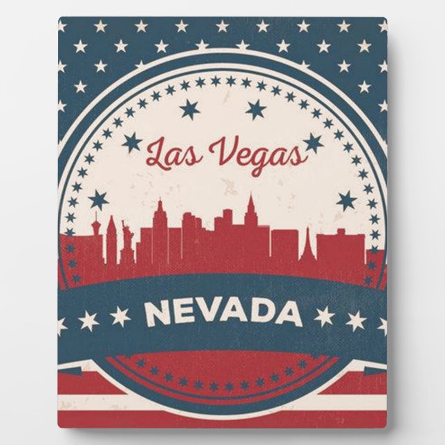 Plaque Photo Retro Las Vegas Skyline (Devant)
