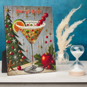 Plaque Photo Retro les années 50 Merry Bright Christmas Candy C