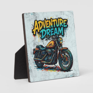 Plaque Photo Rêve de conduite aventure / Moto Chopper Vintage 