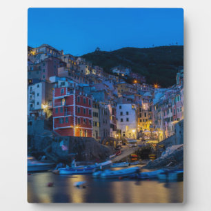 Plaque Photo Riomaggiore la nuit Cinque Terre Ligurie Italie