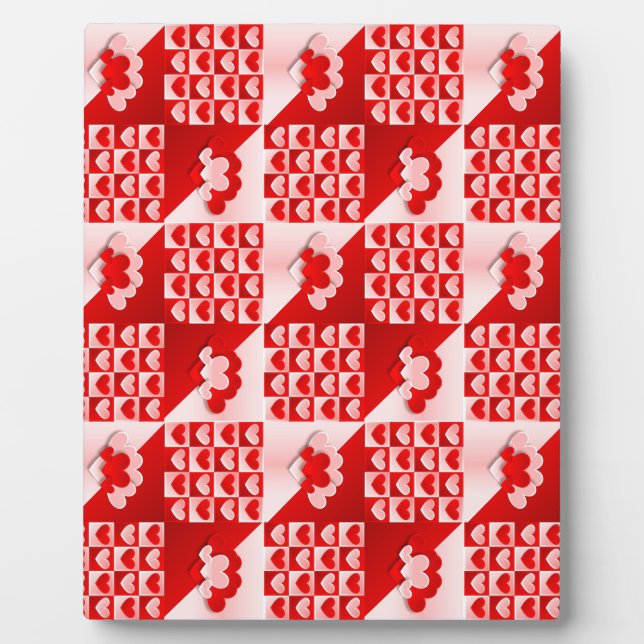 Plaque Photo Romantique Saint Valentin Coeurs d'amour Rouge Coe (Devant)