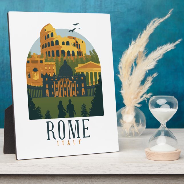 Plaque Photo Rome Colosseum Vintage (Côté)