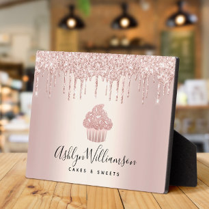 Plaque Photo Rose Gold Cupcake Parties scintillant Drives Pâtis