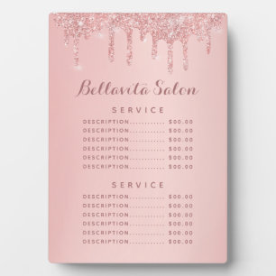 Plaque Photo Rose Gold Parties scintillant Drives Salon Prix Me