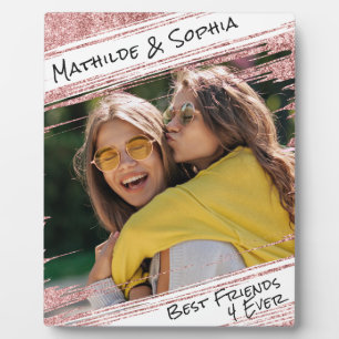 Plaque Photo Rose moderne Parties scintillant or et photo BBF m