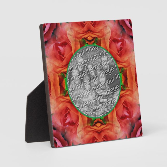 Plaque Photo Rose rouge Floral Nature Ajouter votre photo (Recto)