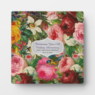 Plaque Photo Roses de mariage vintage - Commémoration