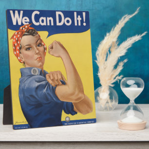 Plaque Photo Rosie le Riveter : Une femme forte pour l'autonomi