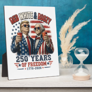 Plaque Photo Rouge Blanc Boozy Trump George Washington 250