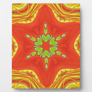 Plaque Photo Rouge or vert Mandala Art Imprimer