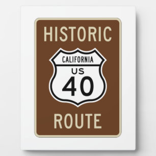 Plaque Photo Route historique US Route 40 (Californie)