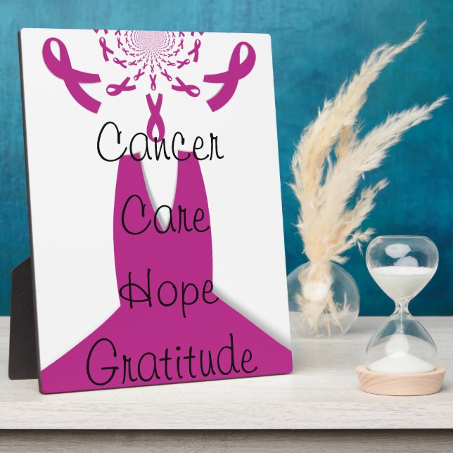 Plaque Photo Rubans rose Cancer du sein Sensibilisation Art Imp (Côté)