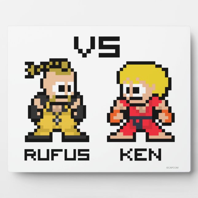 Plaque Photo Rufus VS Ken 8 bits (Devant)