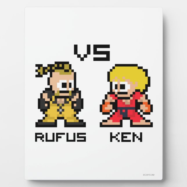 Plaque Photo Rufus VS Ken 8 bits (Devant)