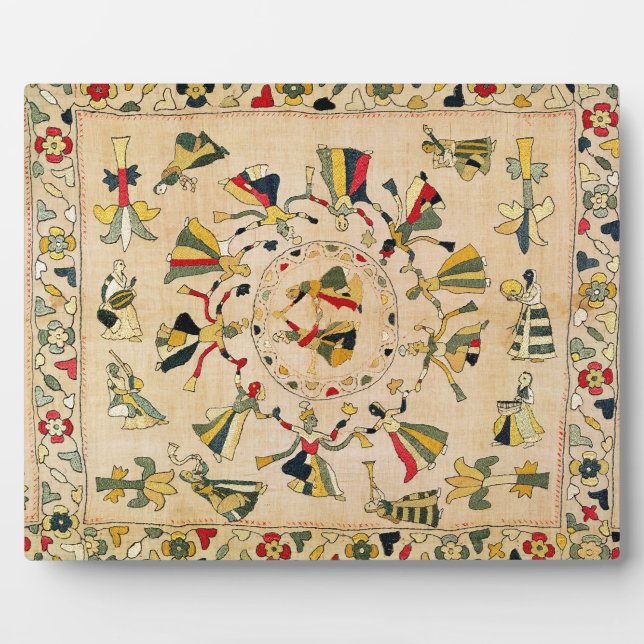 Plaque Photo Rumal : square embroidery cover showing punjabi da (Devant)