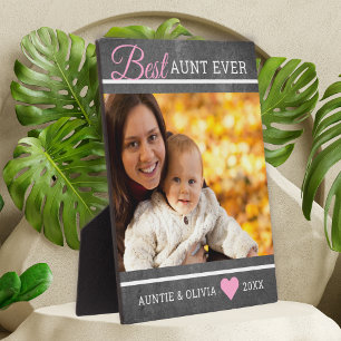 Plaque Photo Russe Chalkboard meilleure tante jamais photo pers