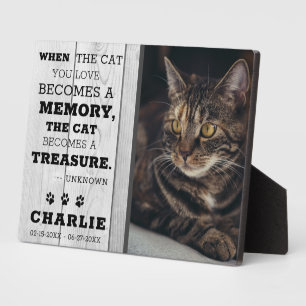 Plaque Photo Russe gris bois animal chat mémorial photo Keepsak