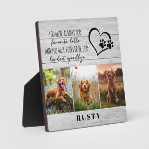 Plaque Photo Russe Wood Hardest Goodbye Pet Memorial