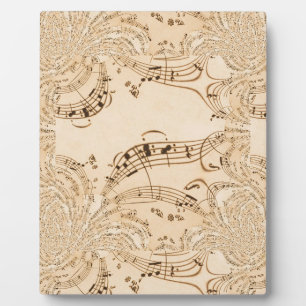 Plaque Photo Rustic Antique Musical Notes