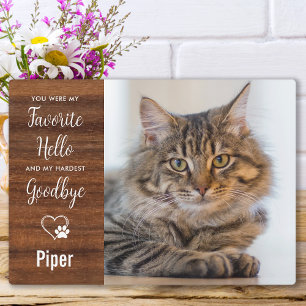 Plaque Photo Rustic Favori Hello Hardest Goodbye Pet Memorial