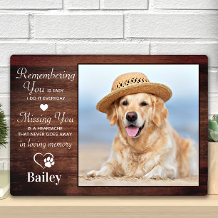 Plaque Photo Rustic Pet Memorial Sympathie personnalisée Chien 