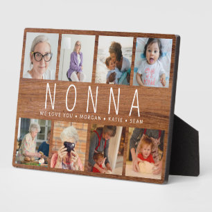 Plaque Photo Rustic Wood Custom 8 Photo Modern nonna Cadeau