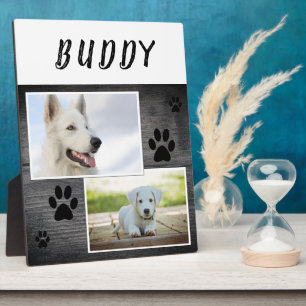 Plaque Photo Rustic Wood Empreinte de patte Animaux de compagni